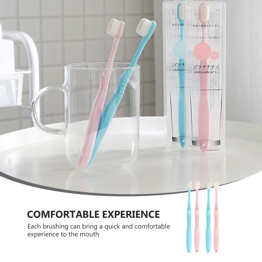 Teeth Whitening Quick - 4Pcs Soft-Bristle Toothbrush Adults Ergonomic Design