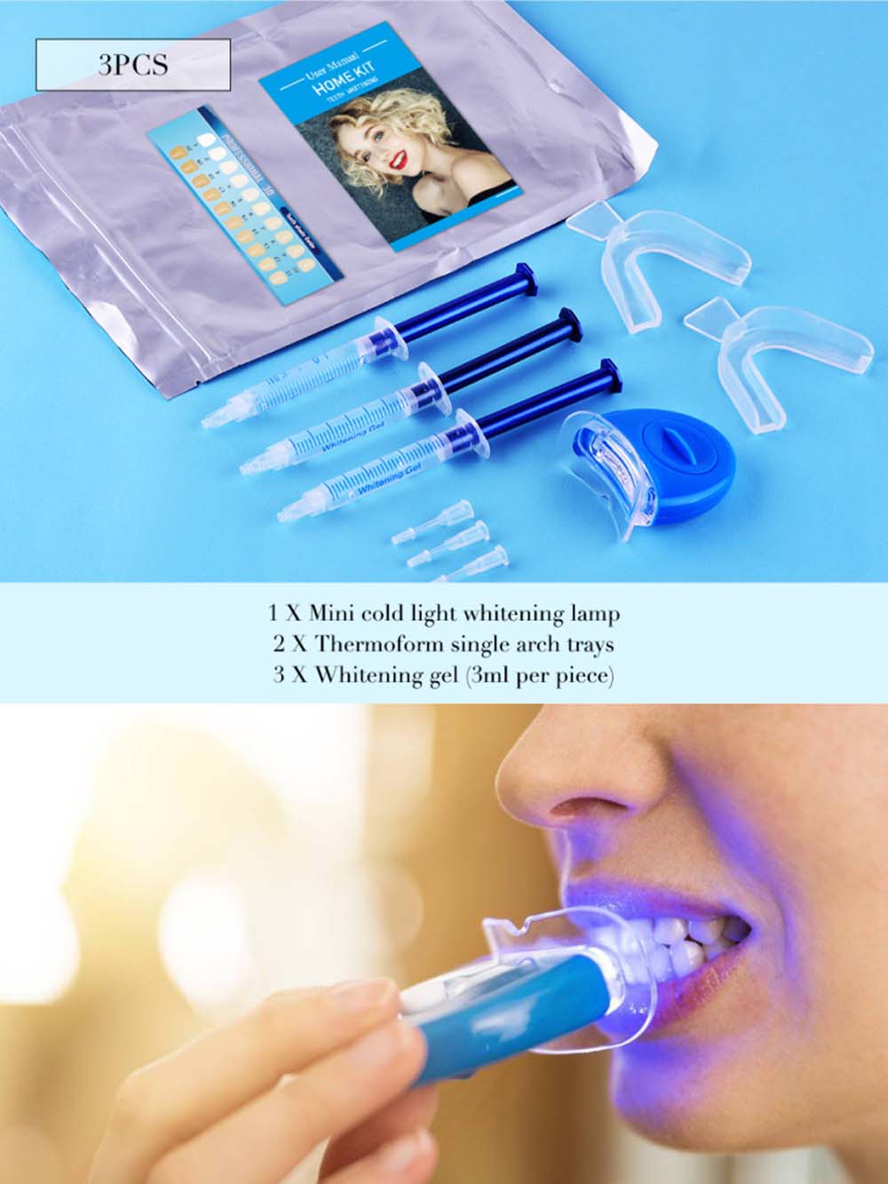 Teeth Whitening Kit With Light - Top Quality Peroxide Teeth Whitening Gel