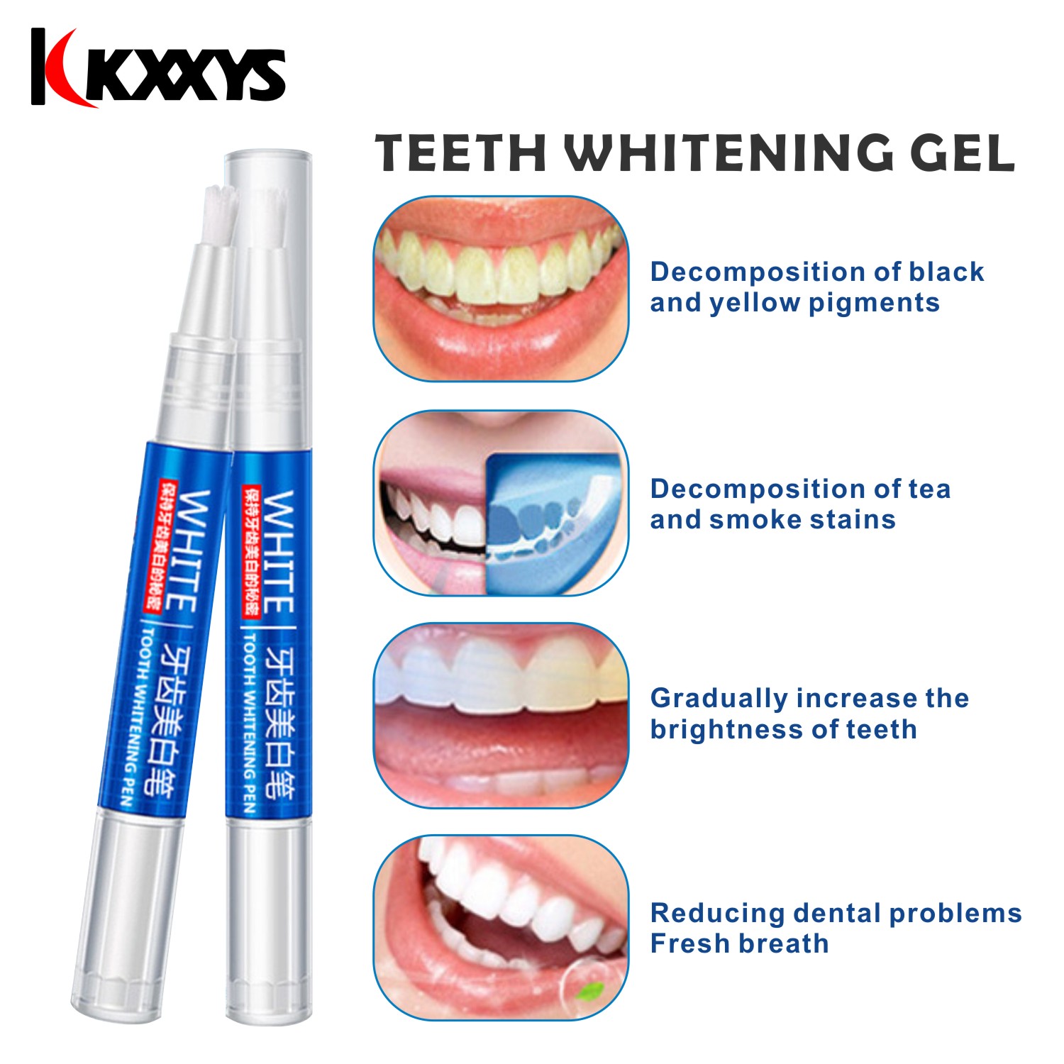 2pcs*3ml Popular White Teeth W - огляд і ціна Teeth Whitening Gel Pen