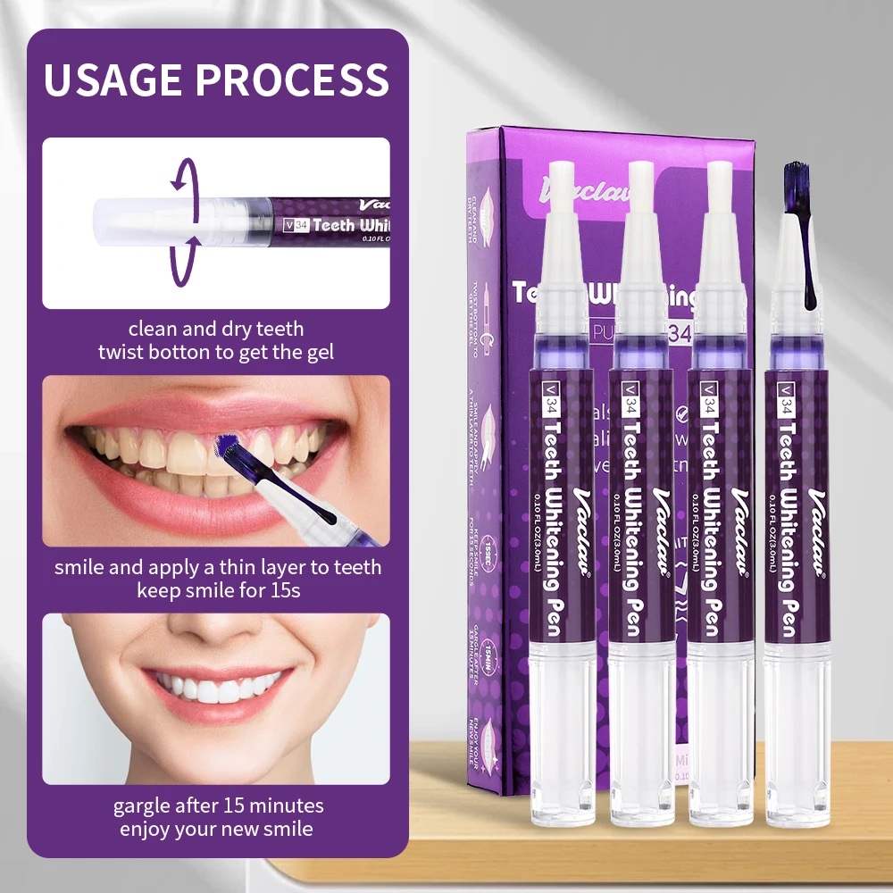 Vaclav V34 Purple teeth whiten - огляд і ціна Teeth Whitening Gels